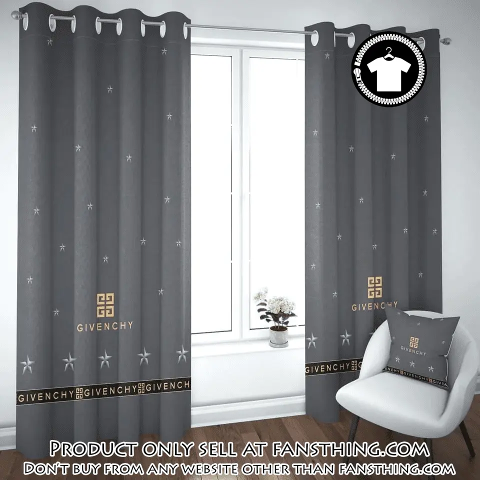 Givenchy star pattern premium window curtains hot  luxury curtain wc084 fst0036637